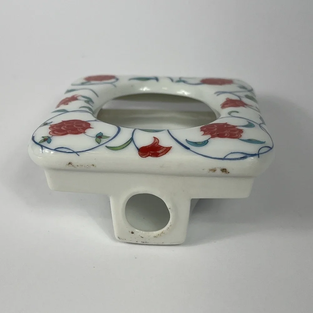 Vintage‎ Ashibi Japan Porcelain Red Floral Photo Frame